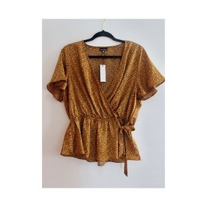 Golden Yellow Speck Cross Front Top